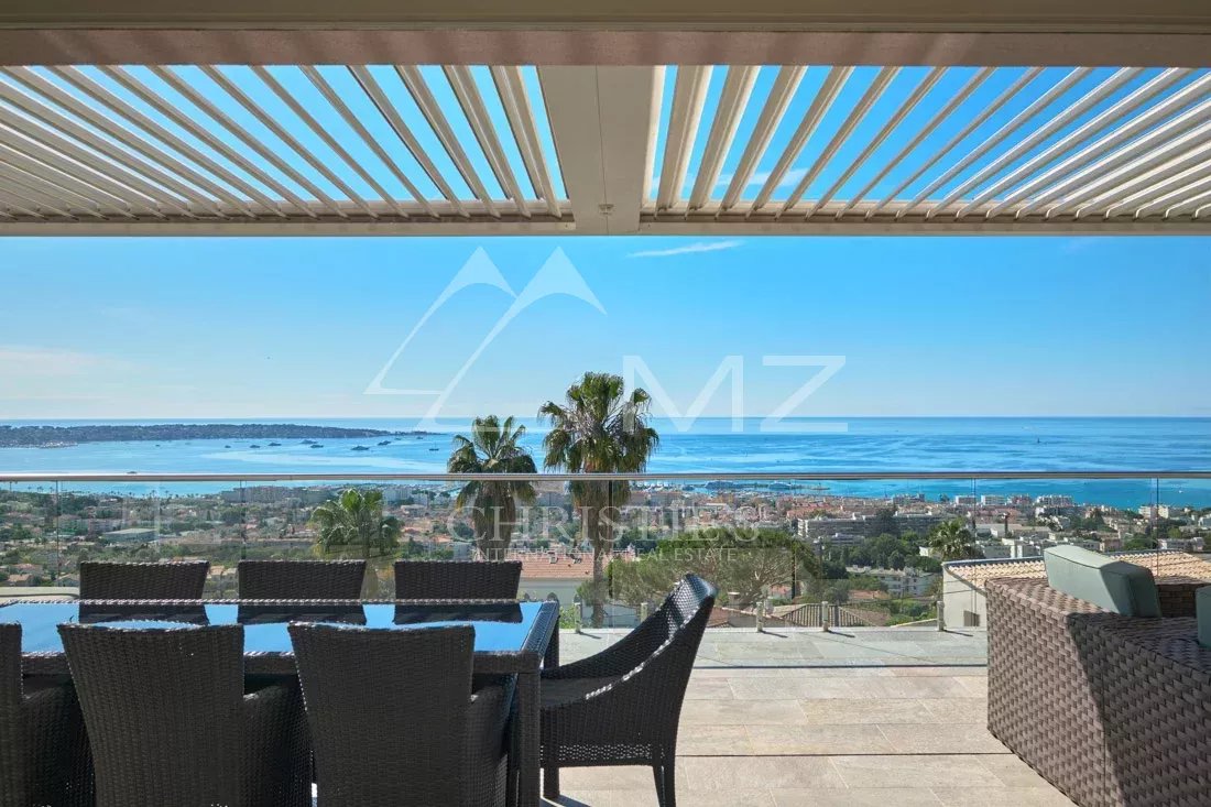 Proche Cannes - Golfe-Juan - superbe villa moderne avec vue mer panoramique