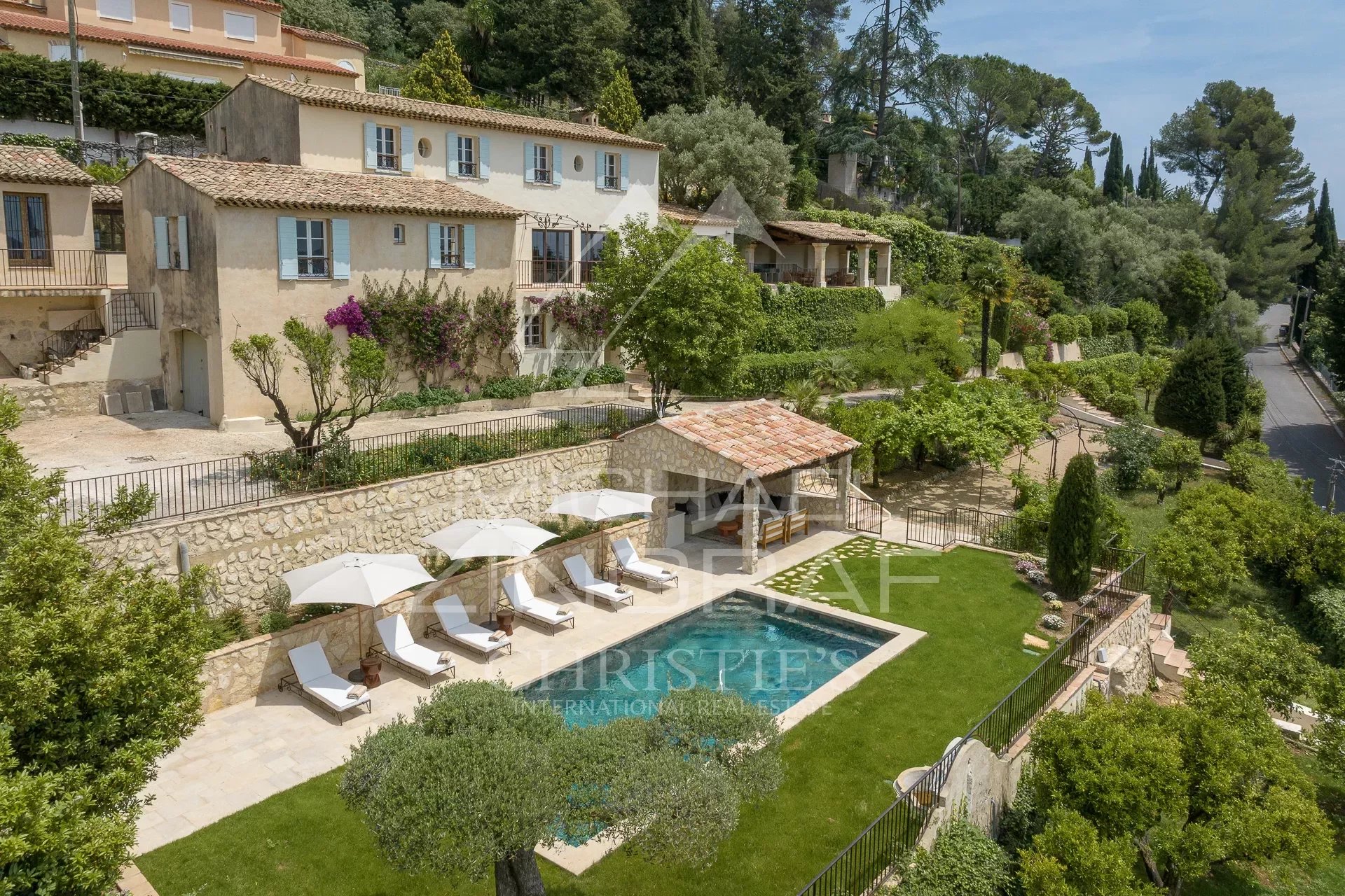 Saint-Paul-de-Vence - Villa provençale avec vue collines et mer - 5 chambres