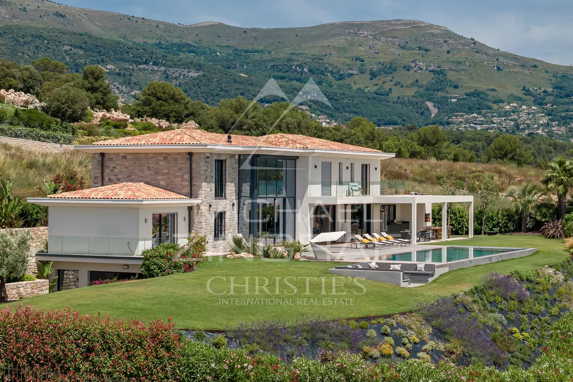 Roquefort-les-Pins - Neue zeitgenössische Villa mit Panoramablick auf das Meer - 5 Schlafzimmer