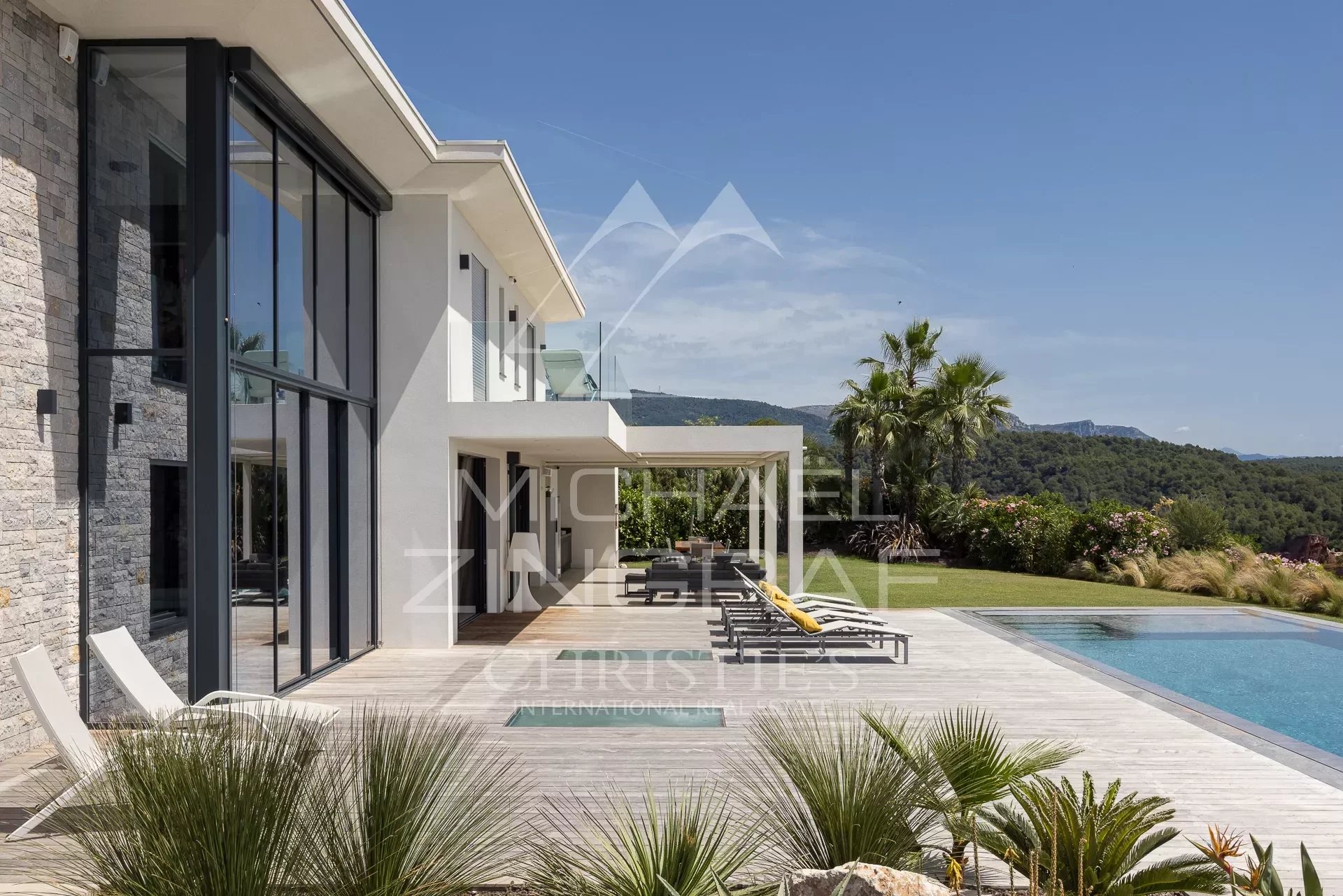 Roquefort-les-Pins - Villa contemporaine neuve avec vue panoramique mer - 5 chambres