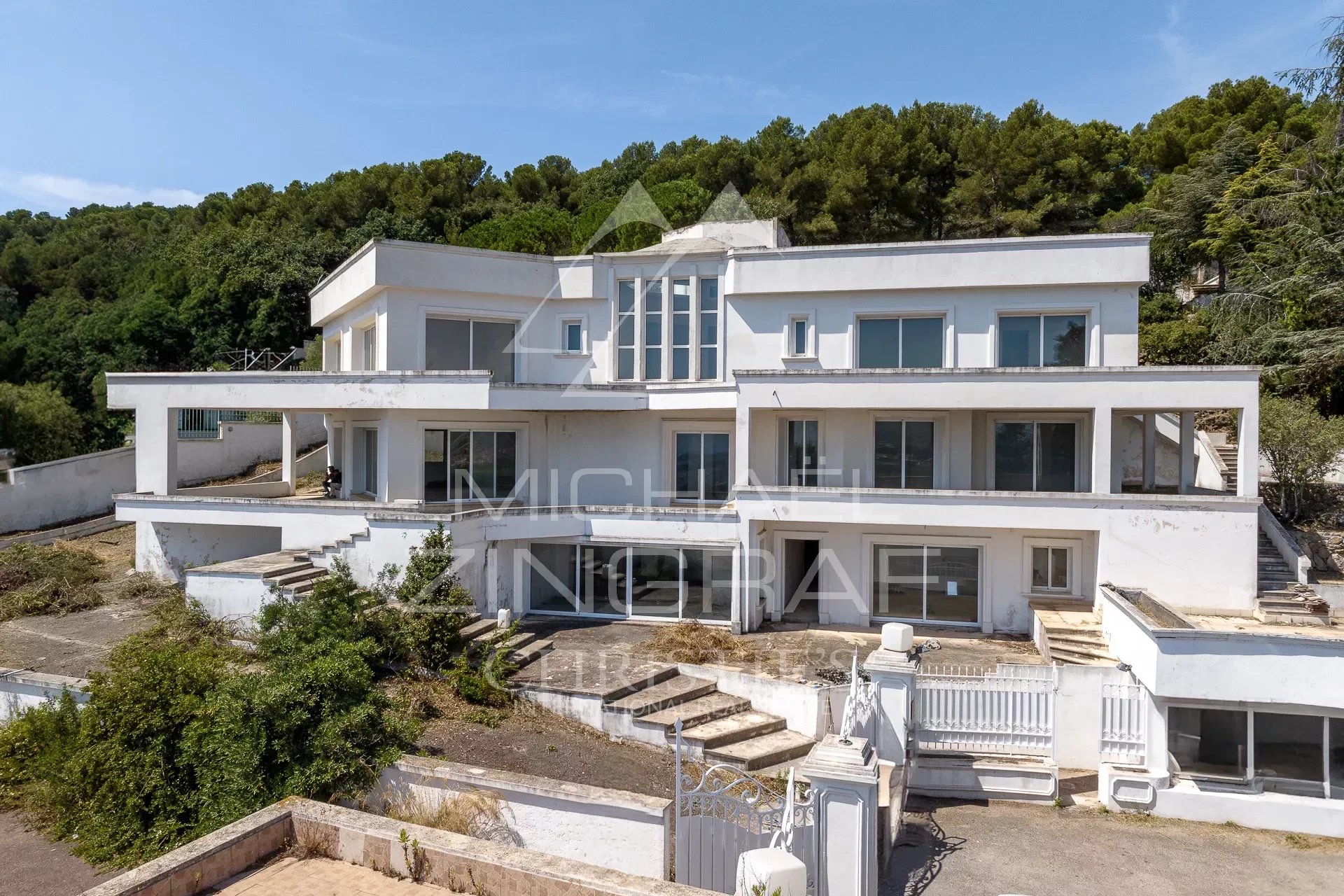 Vallauris - Zwei zeitgenössische Villen zum Fertigstellen - Panoramablick auf das Meer