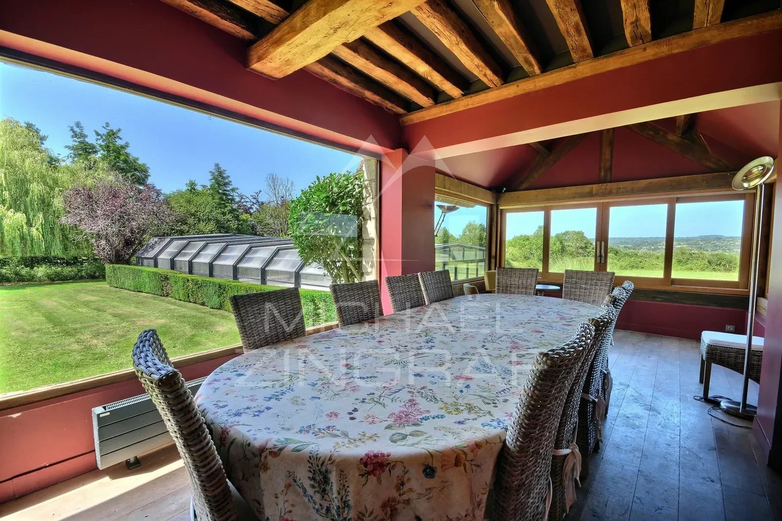 Cottage with swimming pool and outbuilding