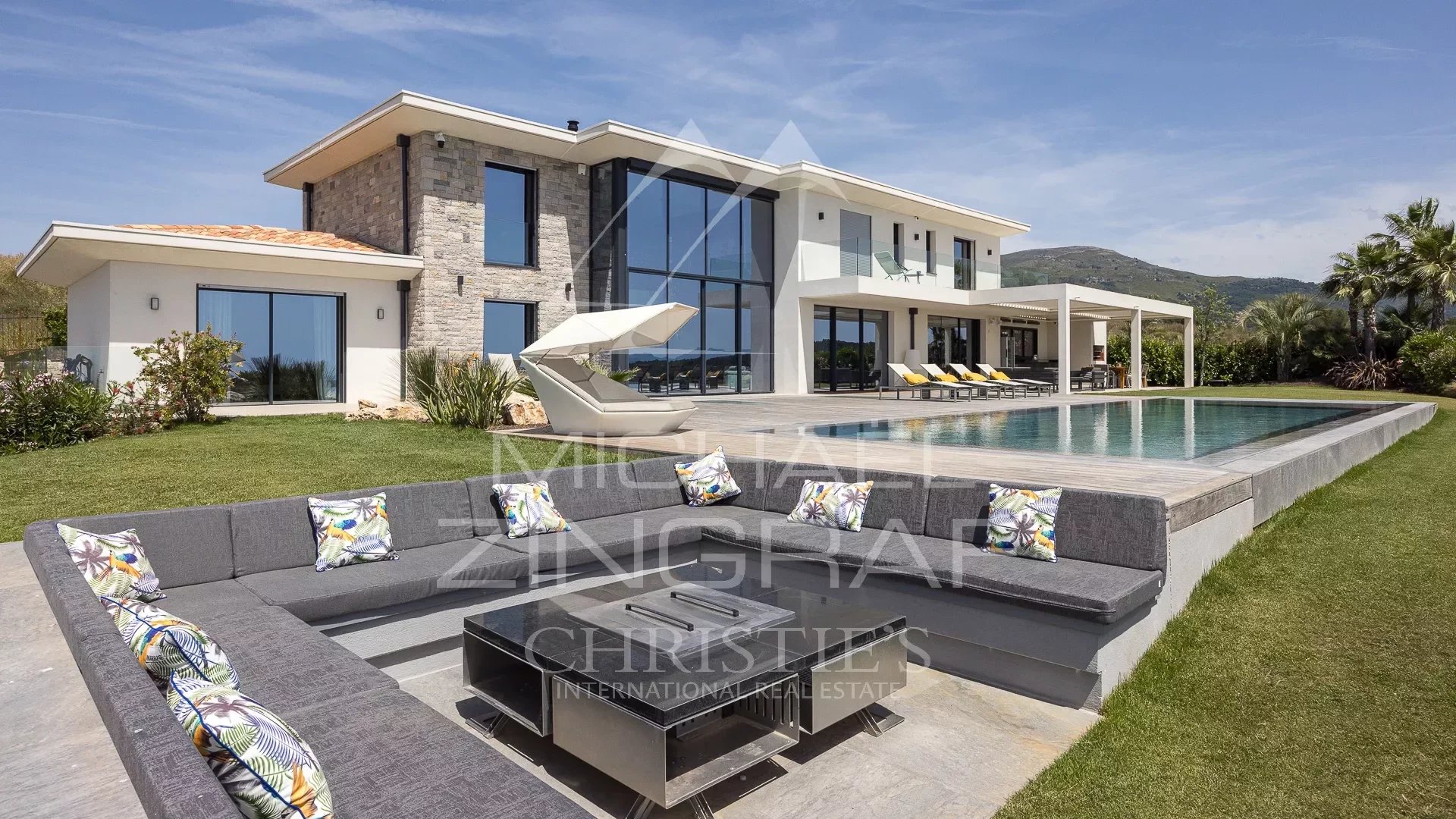 Roquefort-les-Pins - Neue zeitgenössische Villa mit Panoramablick auf das Meer - 5 Schlafzimmer