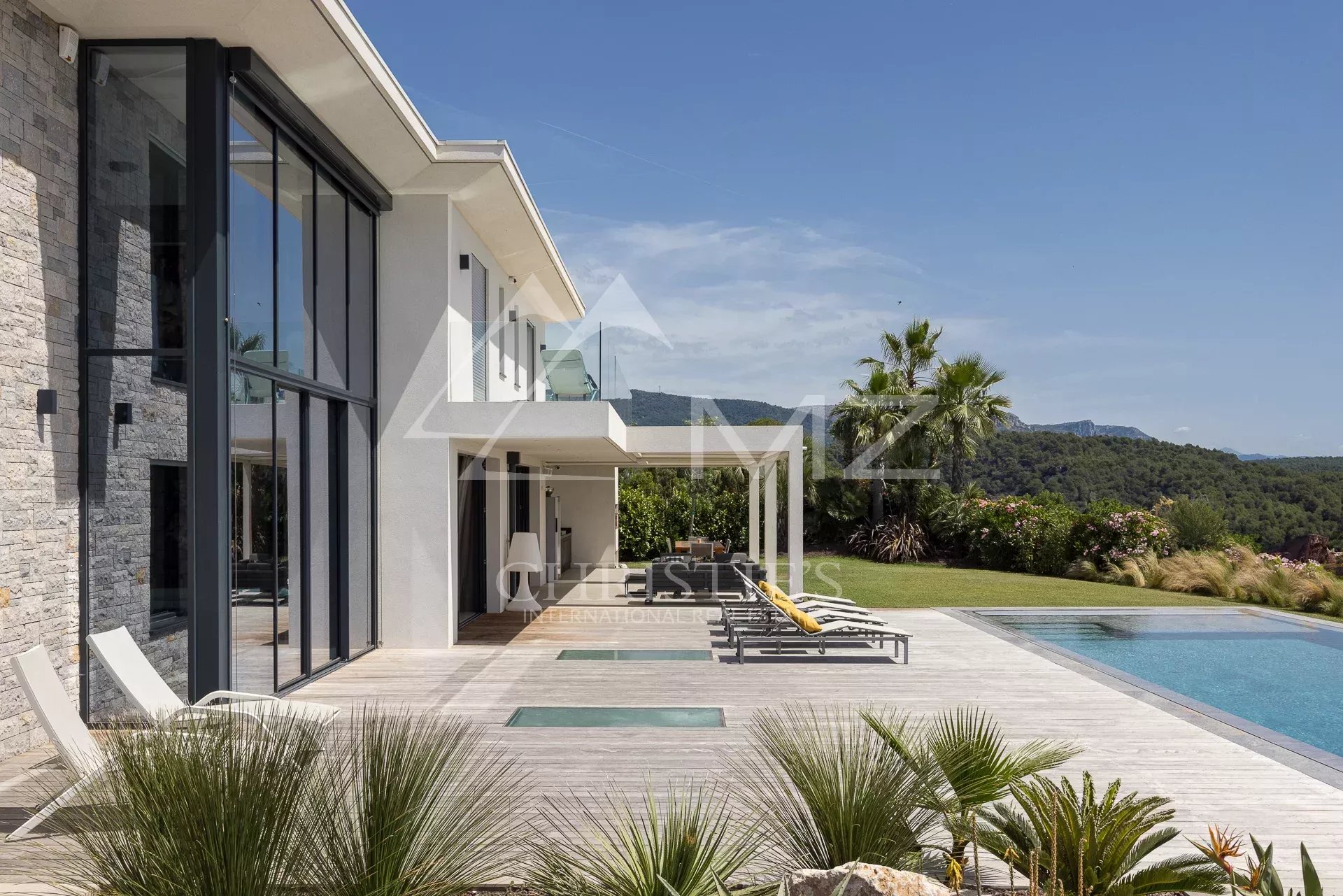 Roquefort-les-Pins - Villa contemporaine neuve avec vue panoramique mer - 5 chambres