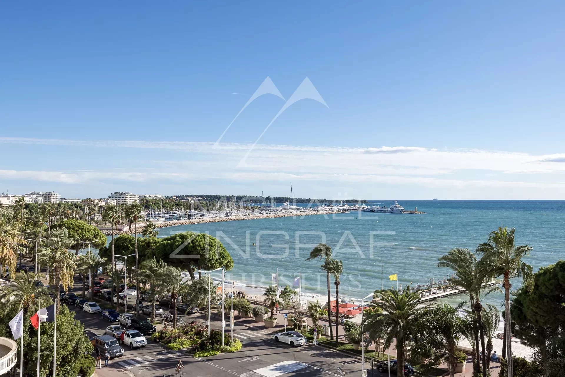 Cannes - Croisette - 3-Zimmer-Wohnung mit Panorama-Meerblick