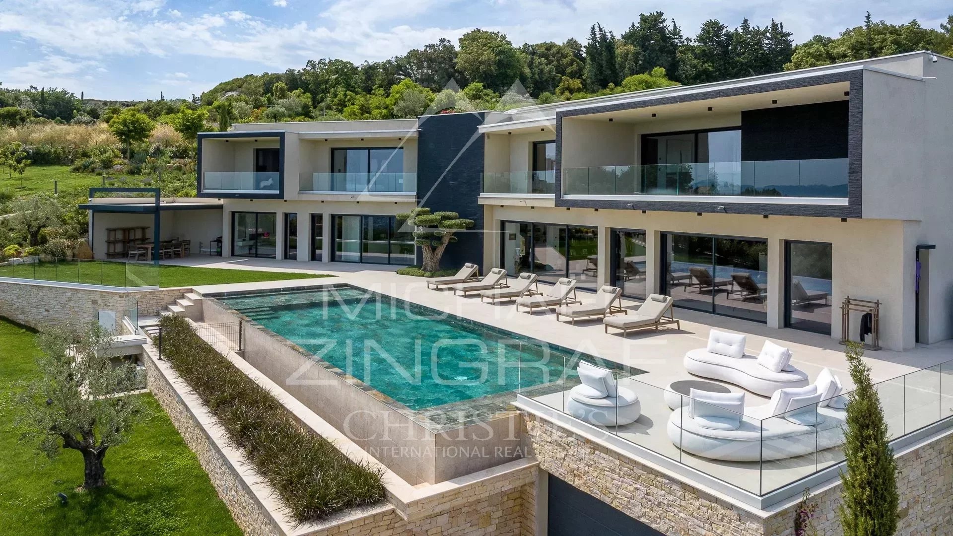 Cannes backcountry - New contemporary villa with panoramic sea view - 5 bedrooms