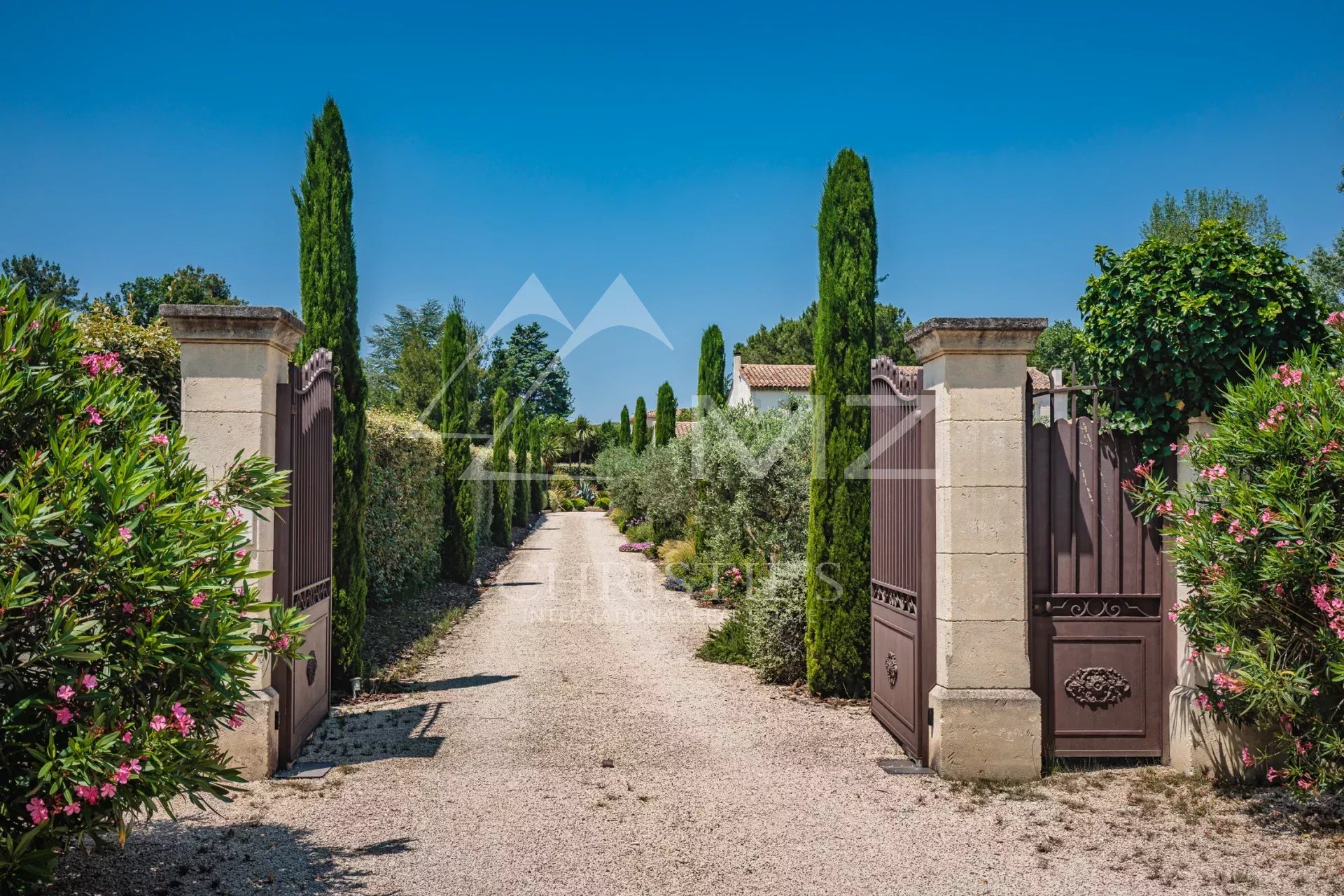 Mas provencal avec jardin paysager et vue sur les Alpilles