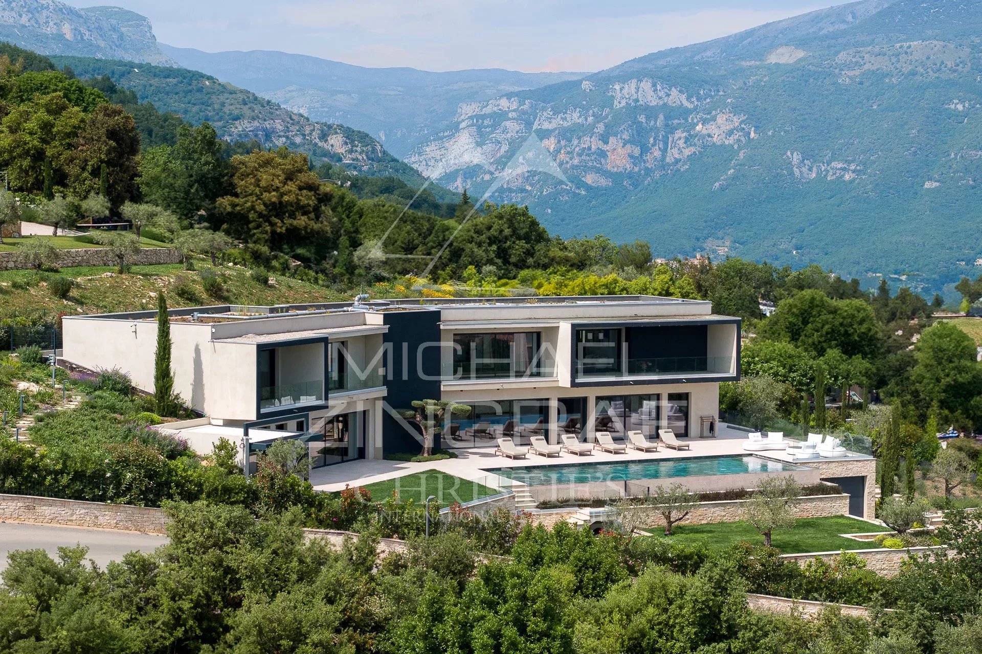 Arrière-pays Cannois - Villa contemporaine neuve avec vue panoramique mer - 5 chambres