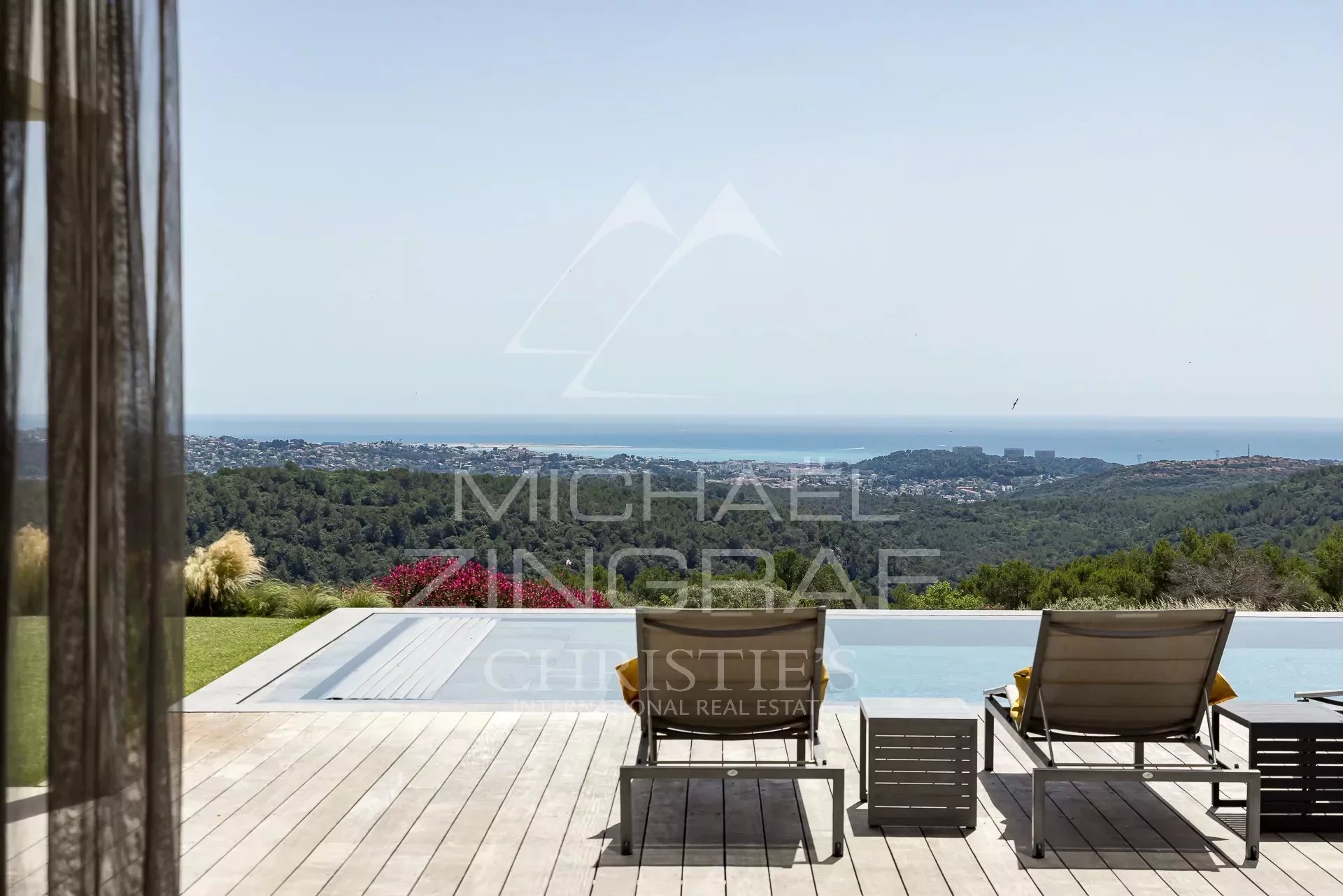 Roquefort-les-Pins - Neue zeitgenössische Villa mit Panoramablick auf das Meer - 5 Schlafzimmer