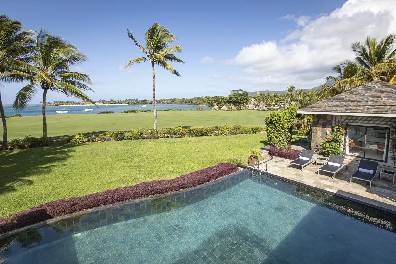 Ile Maurice - Villa Lunea - Vue panoramique sur le lagon et  golf