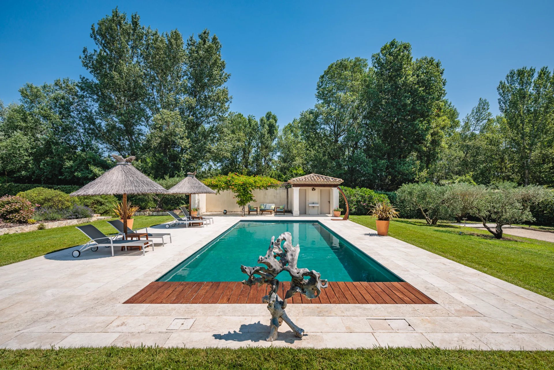 Mas provencal avec jardin paysager et vue sur les Alpilles