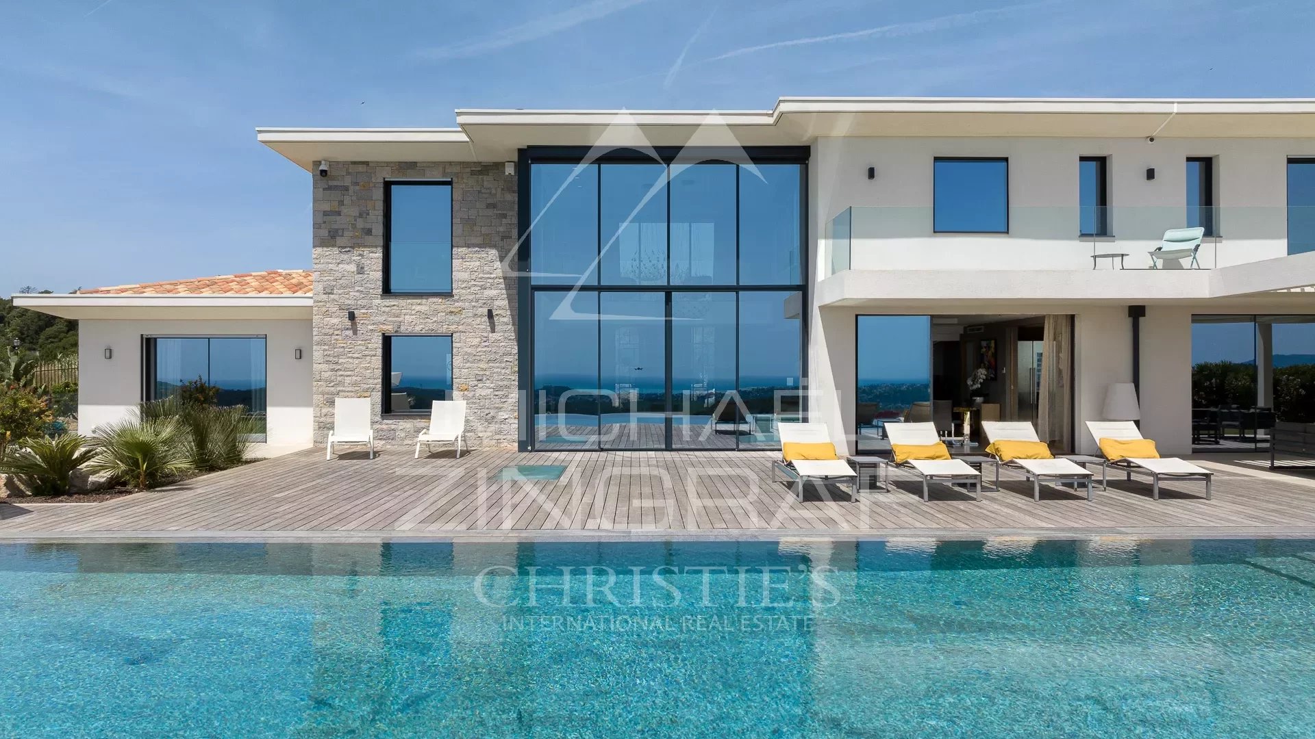 Roquefort-les-Pins - Neue zeitgenössische Villa mit Panoramablick auf das Meer - 5 Schlafzimmer