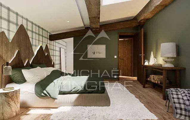 Appartement T5 séjour plafond cathédrale - Petite copropriété "esprit chalet"