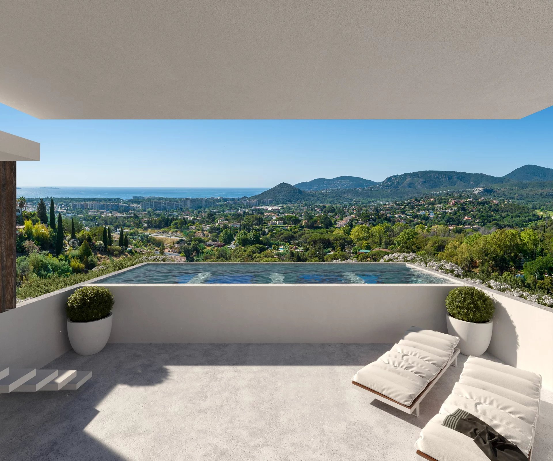 Villa/Appartement avec piscine et vue mer