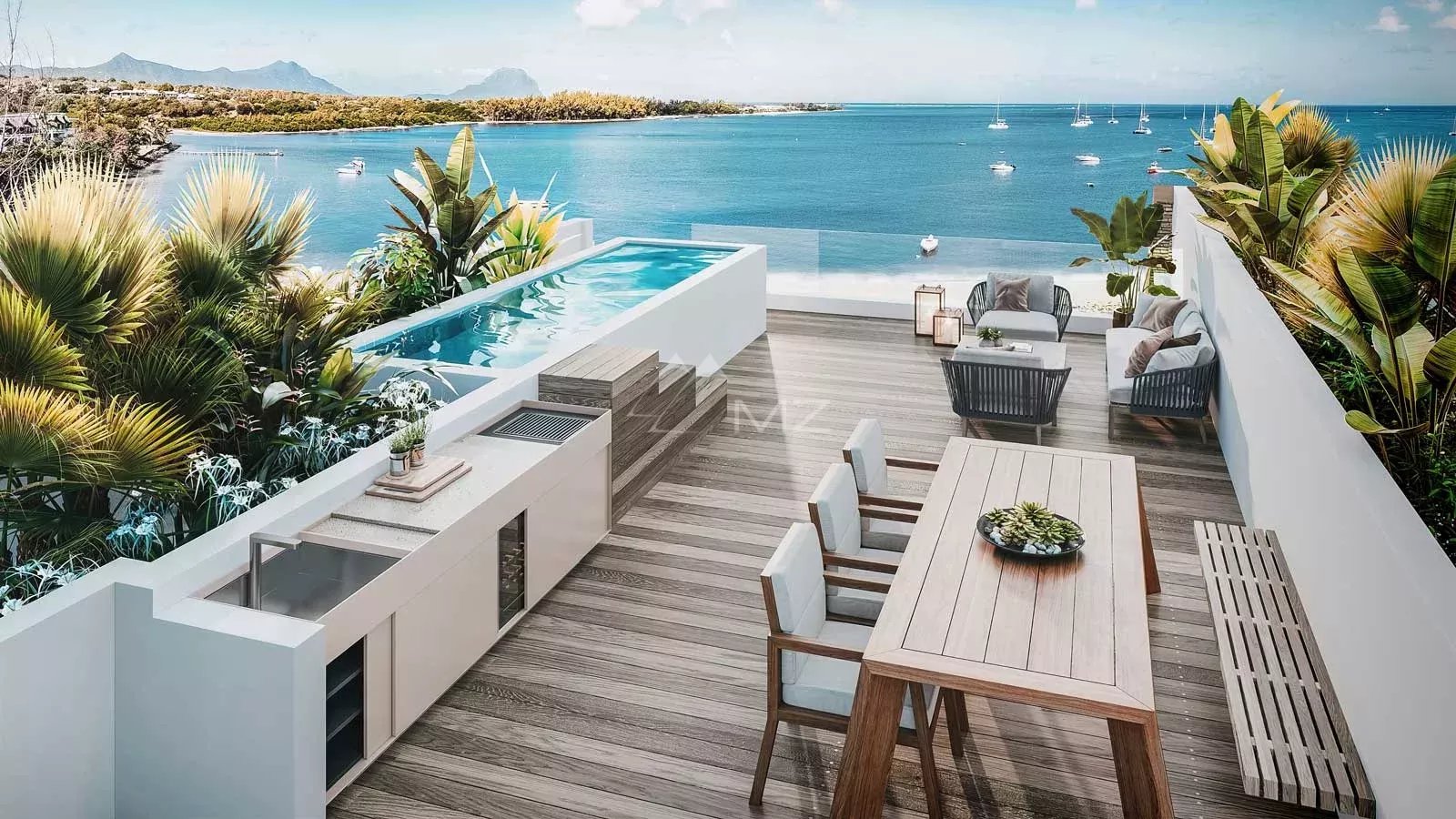 Mauritius - Penthouse with view on Le Morne - Riviere Noire