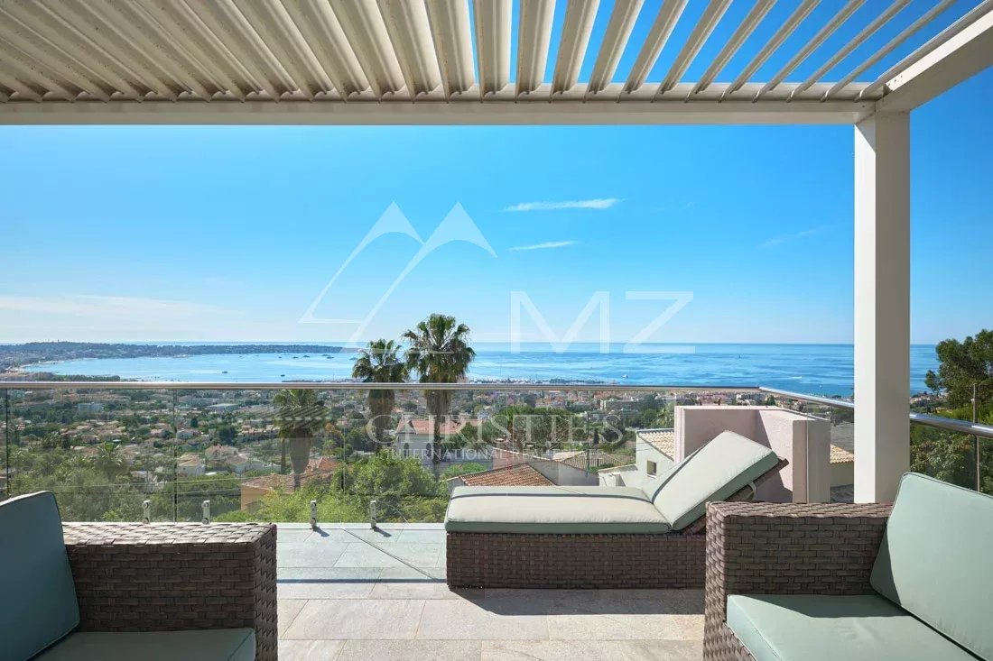 Proche Cannes - Golfe-Juan - superbe villa moderne avec vue mer panoramique