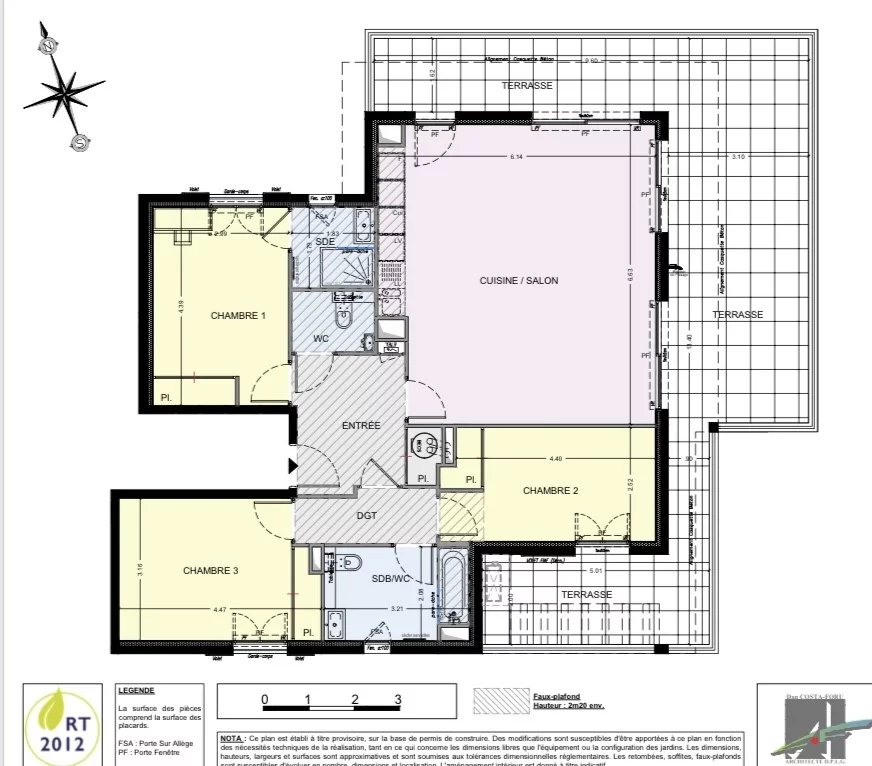 La Turbie - T4 Dernier étage - Vue Mer - Terrasse 50m²