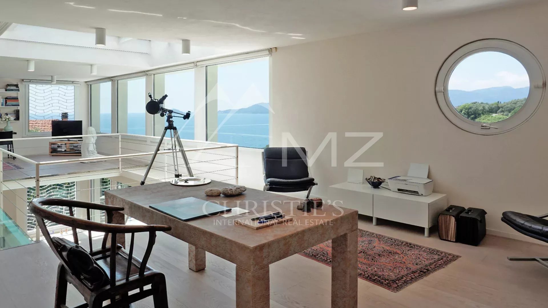 Elegant modern villa with large windows and sea view over the Gulf of Poets in Fiascherino, Lerici